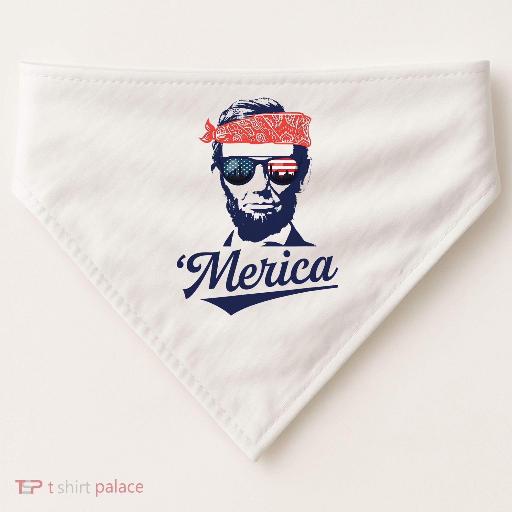 Abraham Lincoln Sunglasses Bandana Merica USA-Made Doggie Bandana
