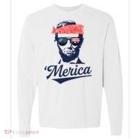 Abraham Lincoln Sunglasses Bandana Merica Comfort Colors Heavyweight Long Sleeve T-Shirt thumb 0