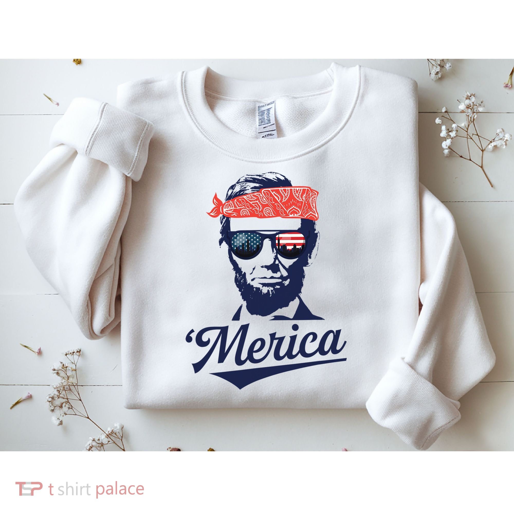 Abraham Lincoln Sunglasses Bandana Merica Sweatshirt