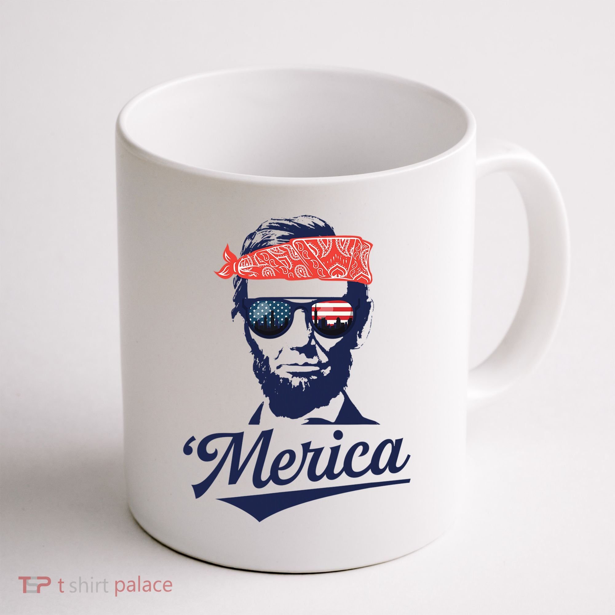 Abraham Lincoln Sunglasses Bandana Merica Coffee Mug