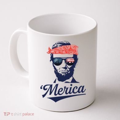 Abraham Lincoln Sunglasses Bandana Merica Coffee Mug
