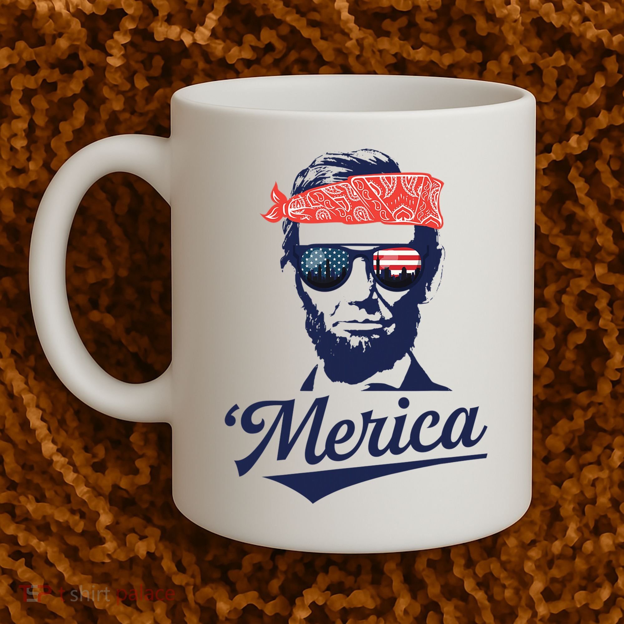 Abraham Lincoln Sunglasses Bandana Merica Coffee Mug