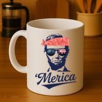 Abraham Lincoln Sunglasses Bandana Merica Coffee Mug thumb 4