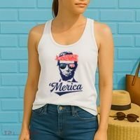 Abraham Lincoln Sunglasses Bandana Merica Women's Tank Top thumb 2