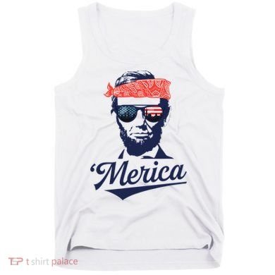 Abraham Lincoln Sunglasses Bandana Merica Tank Top