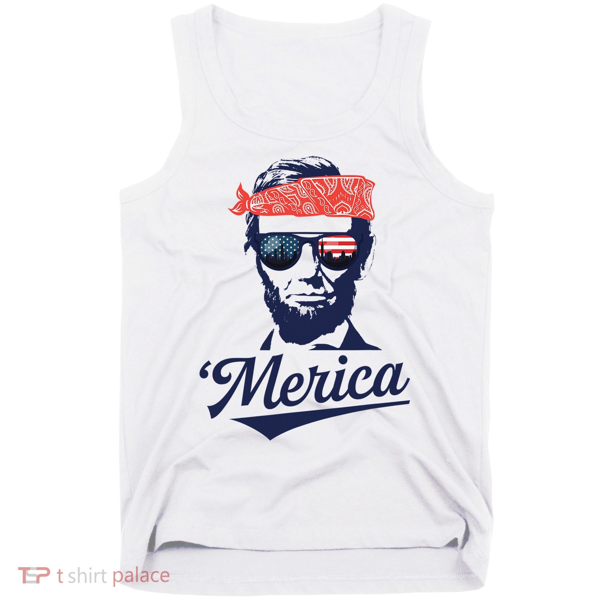 Abraham Lincoln Sunglasses Bandana Merica Tank Top