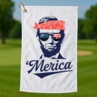 Abraham Lincoln Sunglasses Bandana Merica Golf Towel thumb 1