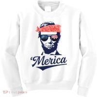 Abraham Lincoln Sunglasses Bandana Merica Kids Sweatshirt thumb 0