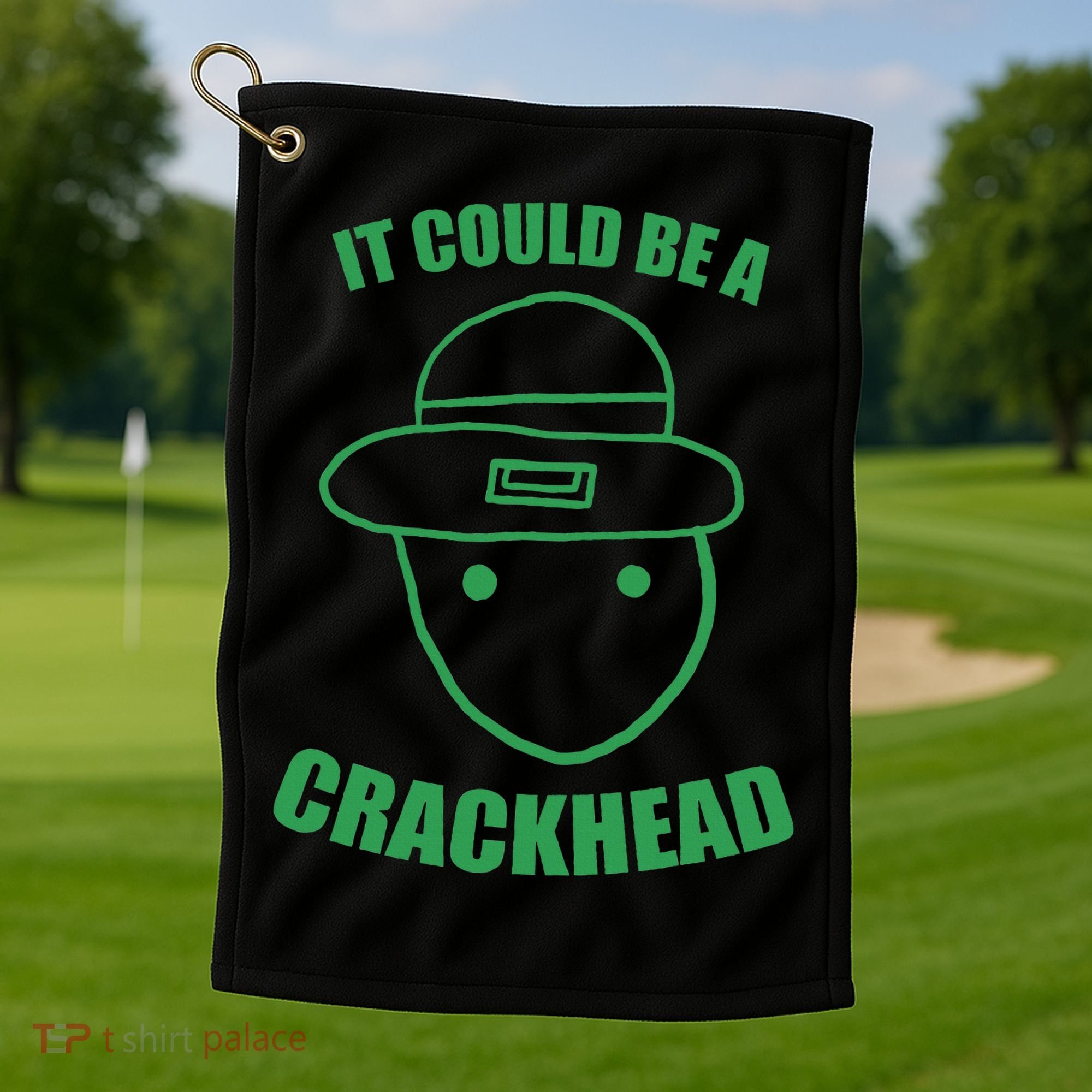 Amateur Leprechaun Sketch Could Be A Crackhead St Patricks Golf Towel