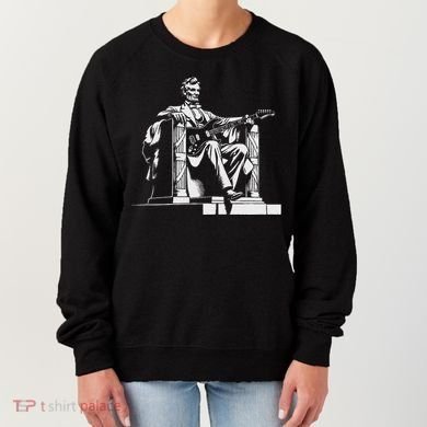 Abraham Lincoln Statue Playing Electric Guitar Funny Women's Sweatshirt