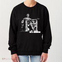 Abraham Lincoln Statue Playing Electric Guitar Funny Women's Sweatshirt thumb 0