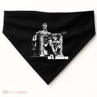Abraham Lincoln Statue Playing Electric Guitar Funny USA-Made Doggie Bandana thumb 0