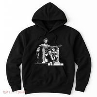 Abraham Lincoln Statue Playing Electric Guitar Funny Hoodie thumb 0