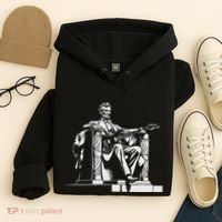 Abraham Lincoln Statue Playing Electric Guitar Funny Hoodie thumb 4