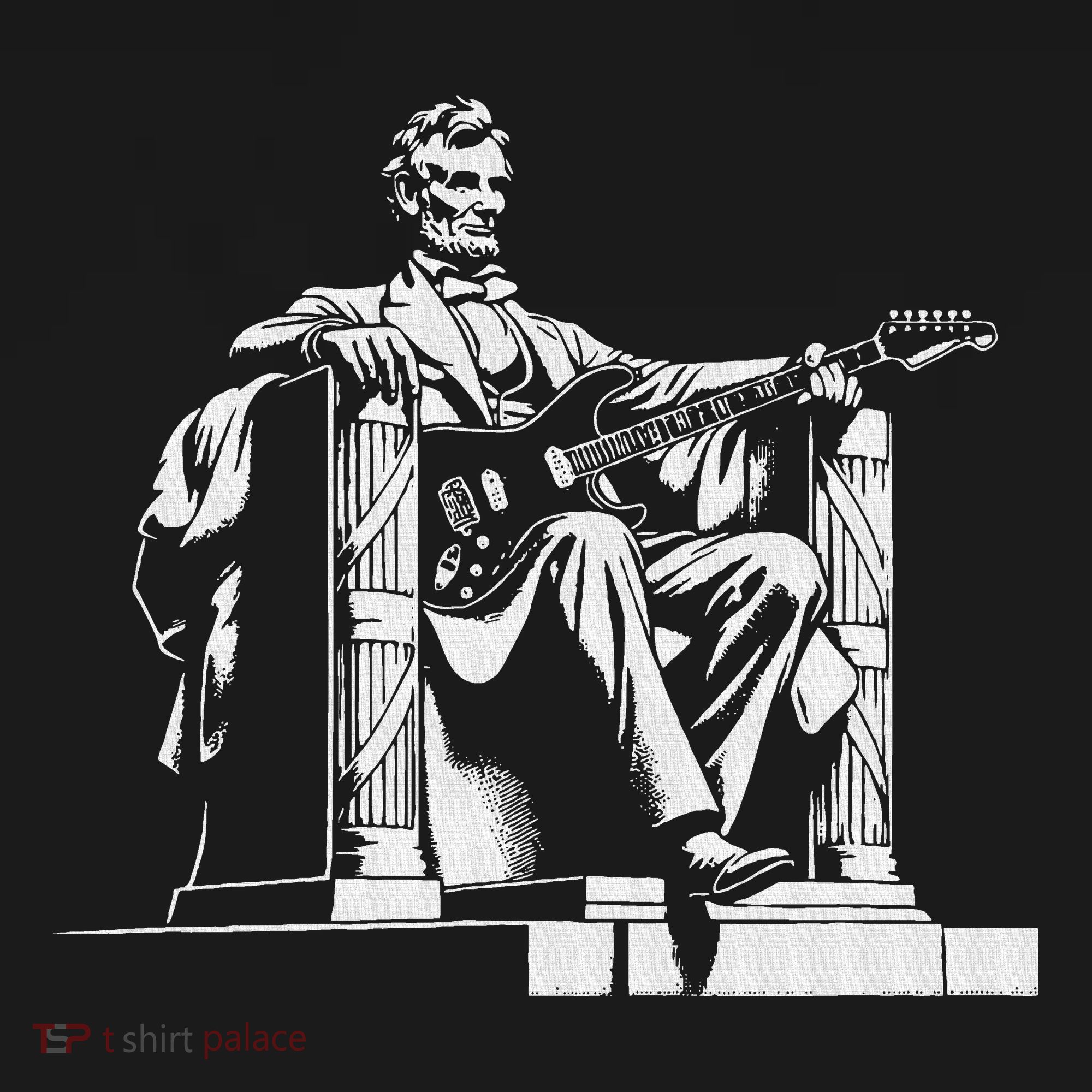 Abraham Lincoln Statue Playing Electric Guitar Funny Hoodie