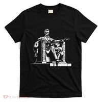 Abraham Lincoln Statue Playing Electric Guitar Funny T-Shirt thumb 0