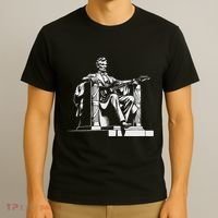 Abraham Lincoln Statue Playing Electric Guitar Funny T-Shirt thumb 3