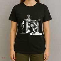 Abraham Lincoln Statue Playing Electric Guitar Funny T-Shirt thumb 4