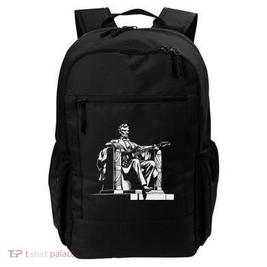 Abraham Lincoln Statue Playing Electric Guitar Funny Backpack