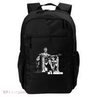Abraham Lincoln Statue Playing Electric Guitar Funny Backpack thumb 0