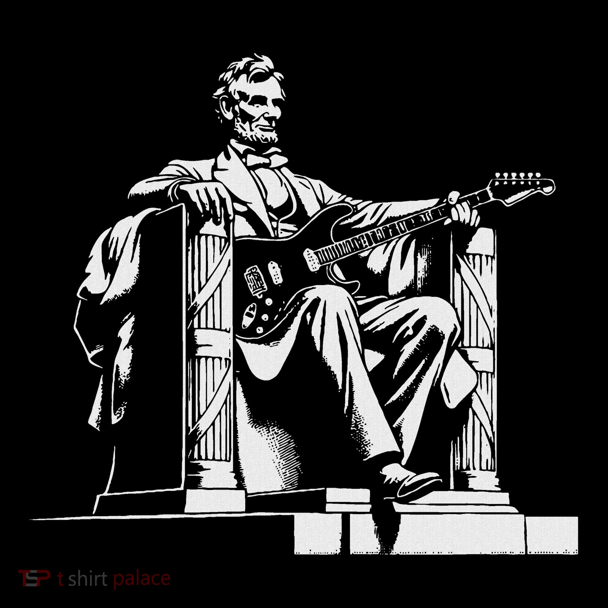 Abraham Lincoln Statue Playing Electric Guitar Funny Women's Hoodie