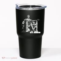 Abraham Lincoln Statue Playing Electric Guitar Funny Tumbler thumb 0
