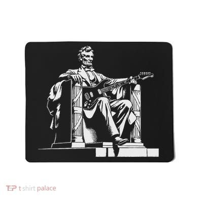 Abraham Lincoln Statue Playing Electric Guitar Funny Mousepad