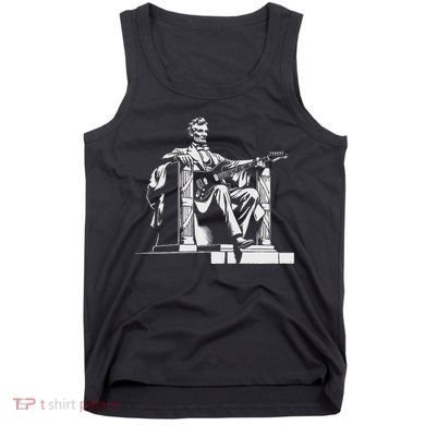 Abraham Lincoln Statue Playing Electric Guitar Funny Tank Top