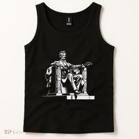 Abraham Lincoln Statue Playing Electric Guitar Funny Tank Top thumb 2