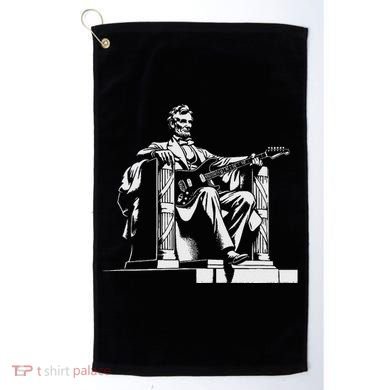 Abraham Lincoln Statue Playing Electric Guitar Funny Golf Towel