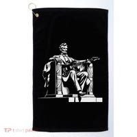 Abraham Lincoln Statue Playing Electric Guitar Funny Golf Towel thumb 0
