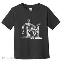 Abraham Lincoln Statue Playing Electric Guitar Funny Toddler T-Shirt thumb 0