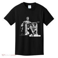 Abraham Lincoln Statue Playing Electric Guitar Funny Kids T-Shirt thumb 0