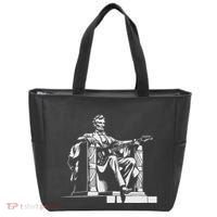 Abraham Lincoln Statue Playing Electric Guitar Funny Tote Bag thumb 0