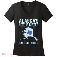 Alaskas Little Sister Isnt She Cute Texas Women's V-Neck T-Shirt thumb 0