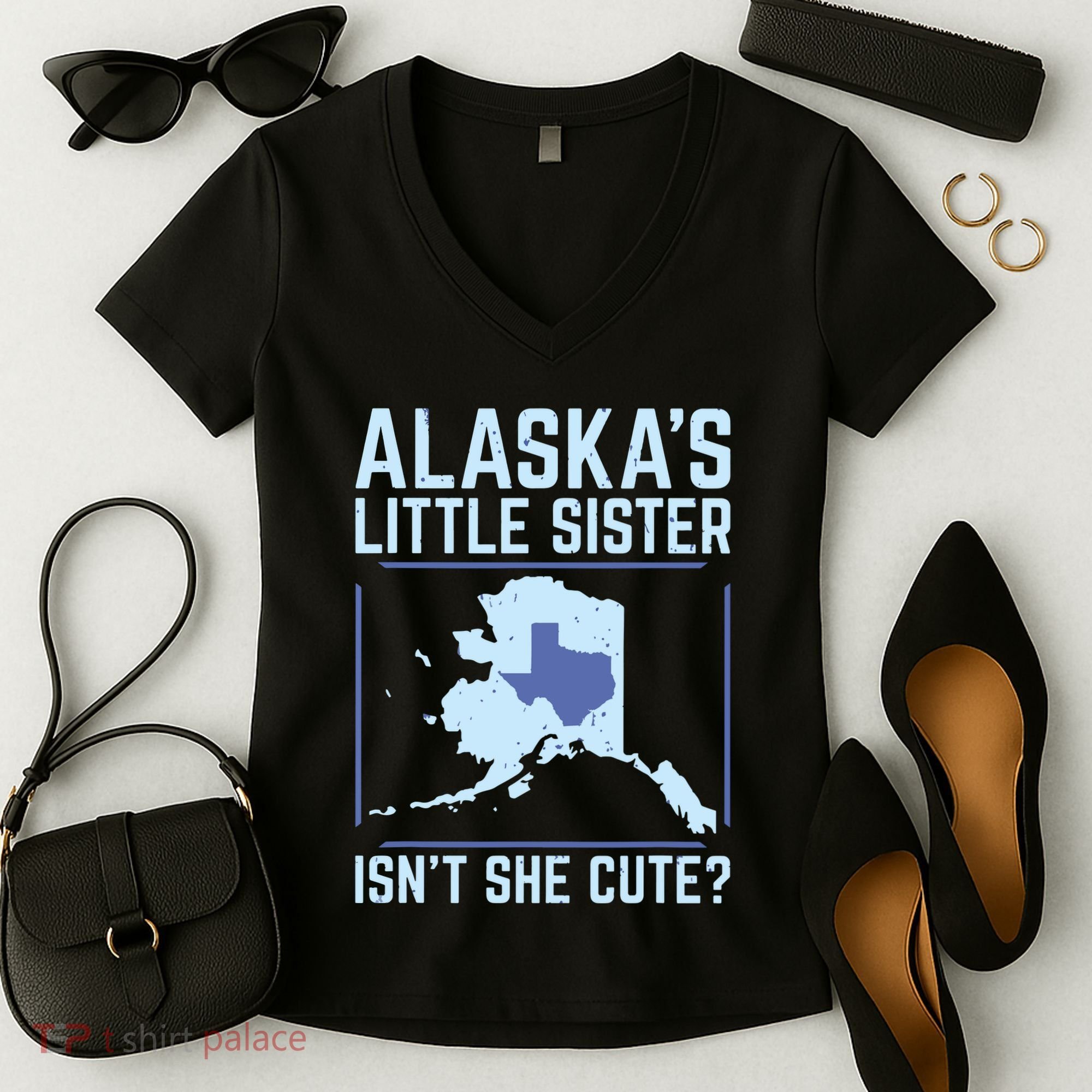 Alaskas Little Sister Isnt She Cute Texas Women's V-Neck T-Shirt