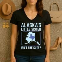 Alaskas Little Sister Isnt She Cute Texas Women's V-Neck T-Shirt thumb 3
