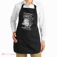 Annoyed Litty Touchy Kitty Grouchy Ball Of Fur Moody Kitty Grumpy Kitty Cat Apron thumb 2