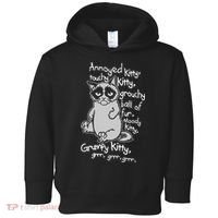 Annoyed Litty Touchy Kitty Grouchy Ball Of Fur Moody Kitty Grumpy Kitty Cat Toddler Hoodie thumb 0