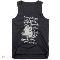 Annoyed Litty Touchy Kitty Grouchy Ball Of Fur Moody Kitty Grumpy Kitty Cat Tank Top thumb 0