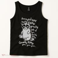 Annoyed Litty Touchy Kitty Grouchy Ball Of Fur Moody Kitty Grumpy Kitty Cat Tank Top thumb 2