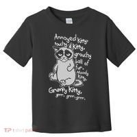 Annoyed Litty Touchy Kitty Grouchy Ball Of Fur Moody Kitty Grumpy Kitty Cat Toddler T-Shirt thumb 0