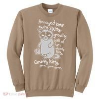 Annoyed Litty Touchy Kitty Grouchy Ball Of Fur Moody Kitty Grumpy Kitty Cat Sweatshirt thumb 0