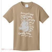 Annoyed Litty Touchy Kitty Grouchy Ball Of Fur Moody Kitty Grumpy Kitty Cat Kids T-Shirt thumb 0