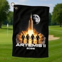 Artemis Launch To The Moon Astronaut Explorer Golf Towel thumb 1