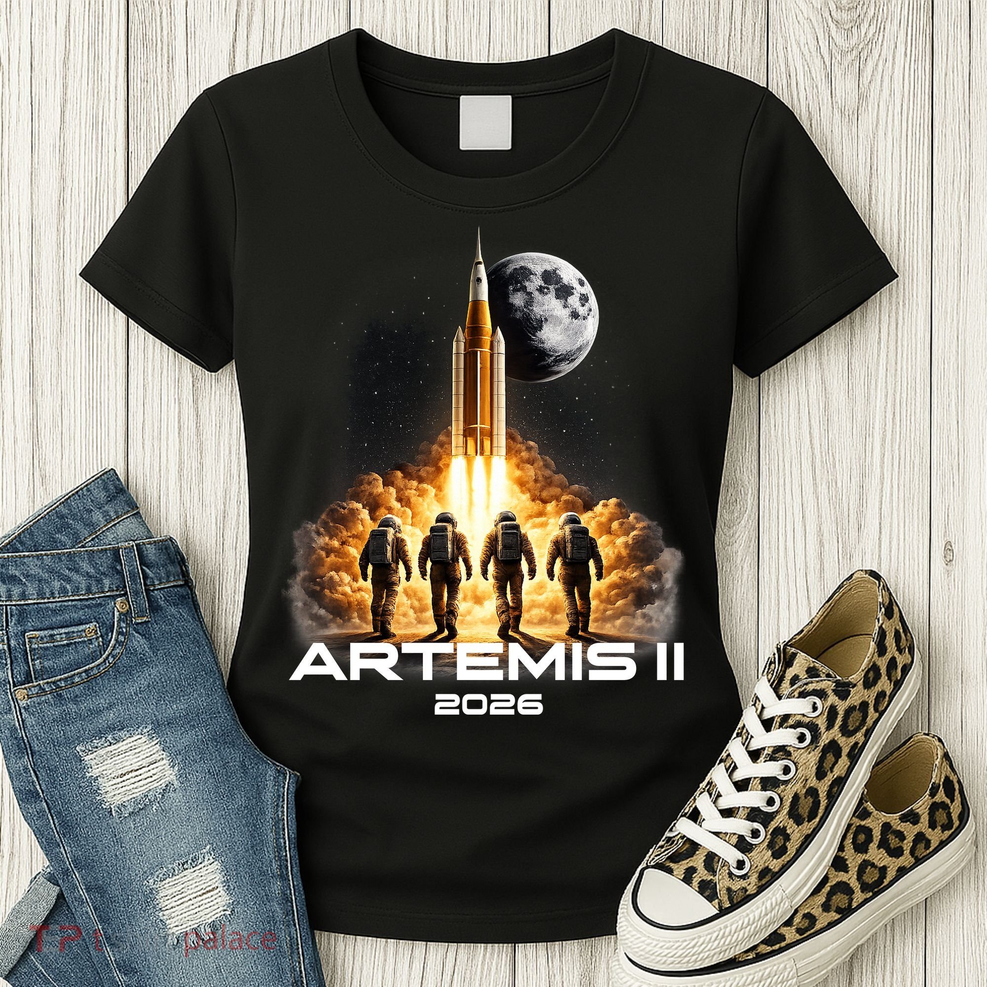Artemis Launch To The Moon Astronaut Explorer Women's T-Shirt