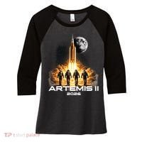 Artemis Launch To The Moon Astronaut Explorer Women's Tri-Blend 3/4-Sleeve Raglan Shirt thumb 0