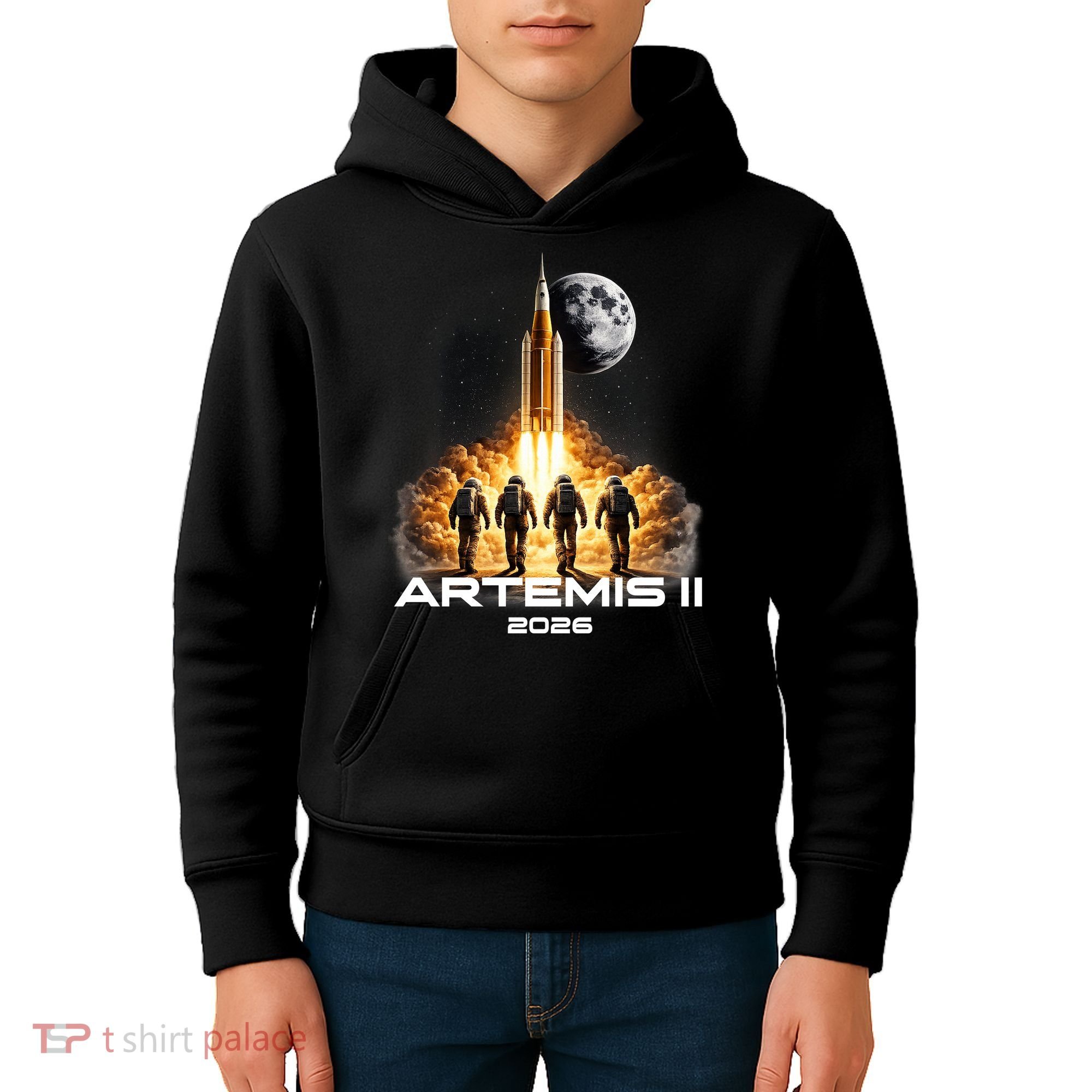 Artemis Launch To The Moon Astronaut Explorer Kids Hoodie