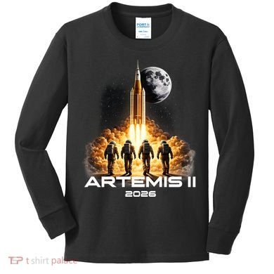 Artemis Launch To The Moon Astronaut Explorer Kids Long Sleeve Shirt