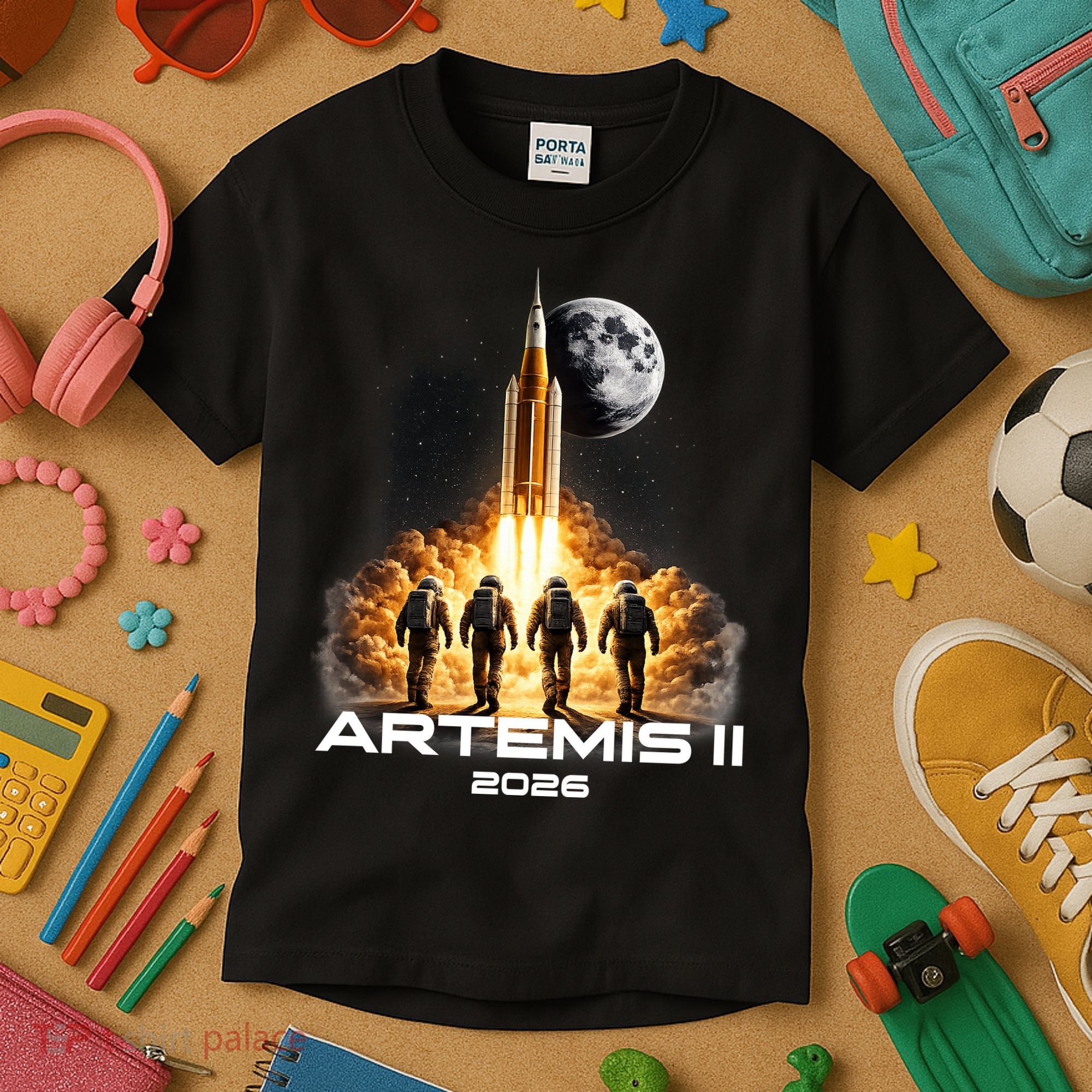 Artemis Launch To The Moon Astronaut Explorer Kids T-Shirt